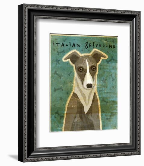 Italian Greyhound (White & Grey)-John W^ Golden-Framed Art Print
