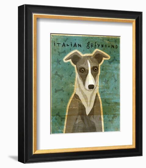 Italian Greyhound (White & Grey)-John W^ Golden-Framed Art Print