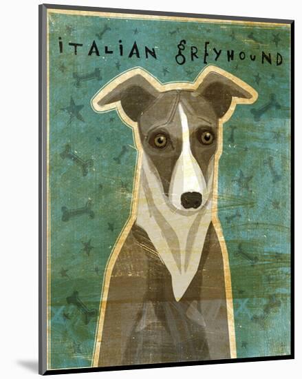 Italian Greyhound (White & Grey)-John W^ Golden-Mounted Art Print