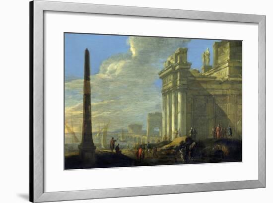 Italian Harbor View-Jacob van der Ulft-Framed Art Print