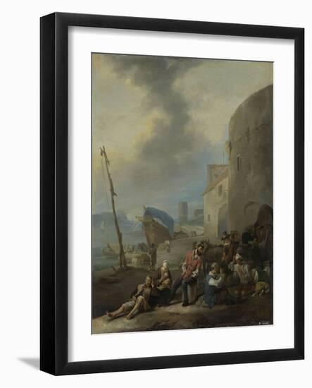 Italian Harbor-Johannes Lingelbach-Framed Art Print