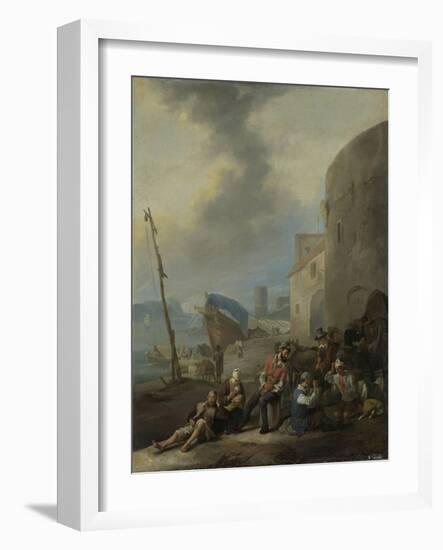Italian Harbor-Johannes Lingelbach-Framed Art Print