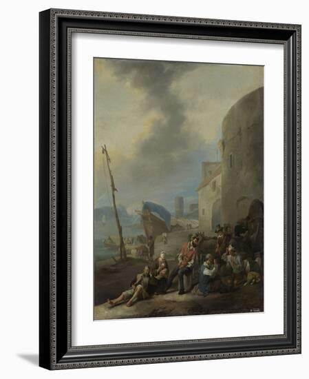 Italian Harbor-Johannes Lingelbach-Framed Art Print