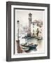 Italian Harbor-Lana Kristiansen-Framed Art Print