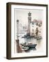 Italian Harbor-Lana Kristiansen-Framed Art Print