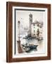 Italian Harbor-Lana Kristiansen-Framed Art Print