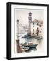 Italian Harbor-Lana Kristiansen-Framed Art Print