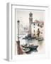 Italian Harbor-Lana Kristiansen-Framed Art Print