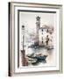 Italian Harbor-Lana Kristiansen-Framed Art Print