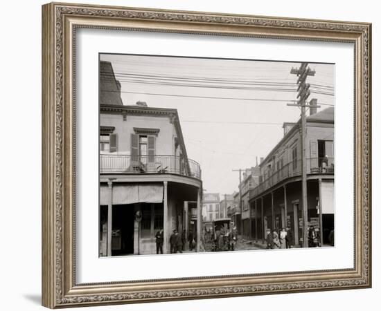 Italian Headquarters, Madison St., New Orleans, La.-null-Framed Photo