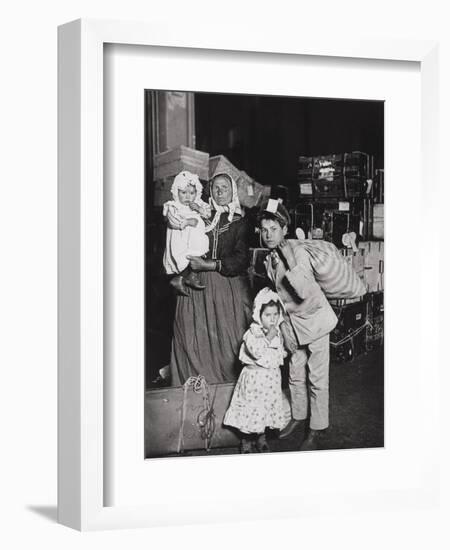 Italian Immigrants Arriving at Ellis Island, New York, 1905-Lewis Wickes Hine-Framed Giclee Print