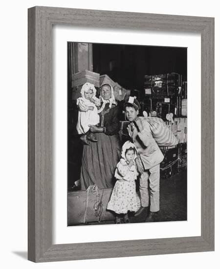 Italian Immigrants Arriving at Ellis Island, New York, 1905-Lewis Wickes Hine-Framed Giclee Print