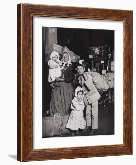 Italian Immigrants Arriving at Ellis Island, New York, 1905-Lewis Wickes Hine-Framed Giclee Print