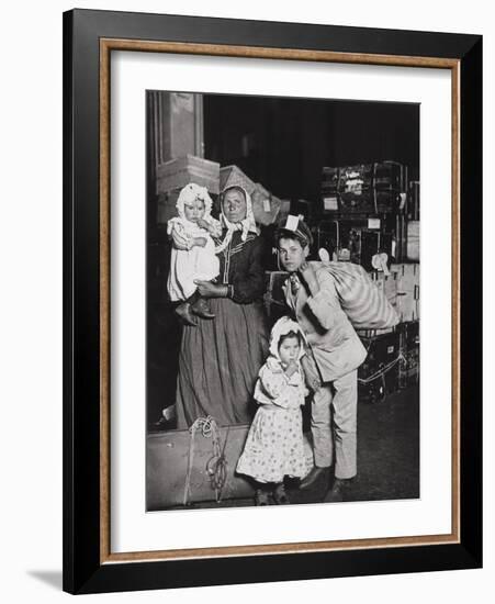 Italian Immigrants Arriving at Ellis Island, New York, 1905-Lewis Wickes Hine-Framed Giclee Print