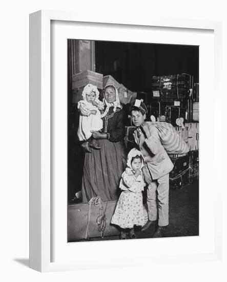 Italian Immigrants Arriving at Ellis Island, New York, 1905-Lewis Wickes Hine-Framed Giclee Print