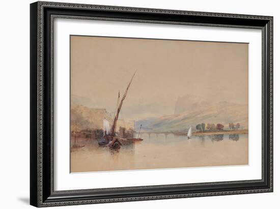 Italian Lake Scene, 1850 (Watercolour)-Thomas Miles Richardson-Framed Giclee Print