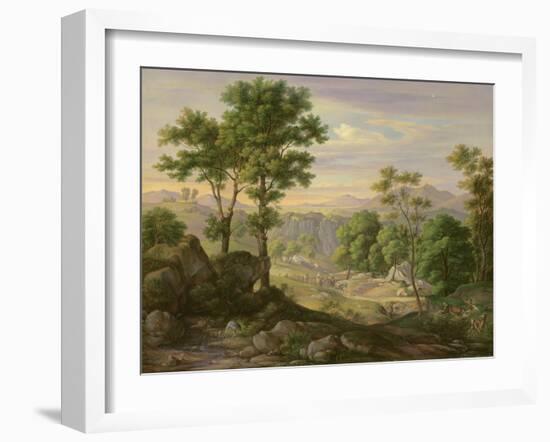 Italian Landscape, 1845-Joachim Faber-Framed Giclee Print