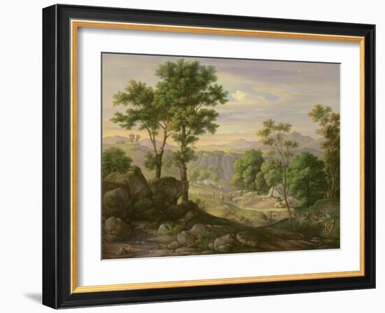 Italian Landscape, 1845-Joachim Faber-Framed Giclee Print