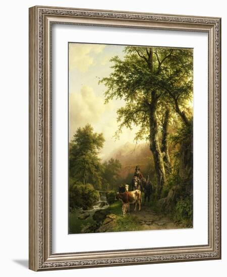 Italian Landscape, Barend Cornelis Koekkoek-Barend Cornelis Koekkoek-Framed Art Print