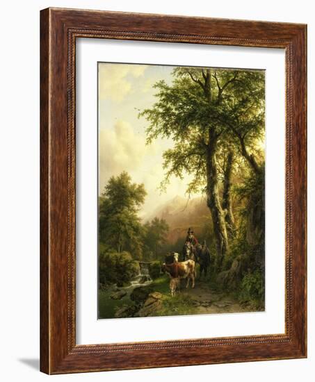 Italian Landscape, Barend Cornelis Koekkoek-Barend Cornelis Koekkoek-Framed Art Print