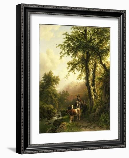 Italian Landscape, Barend Cornelis Koekkoek-Barend Cornelis Koekkoek-Framed Art Print