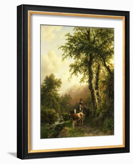 Italian Landscape, Barend Cornelis Koekkoek-Barend Cornelis Koekkoek-Framed Art Print