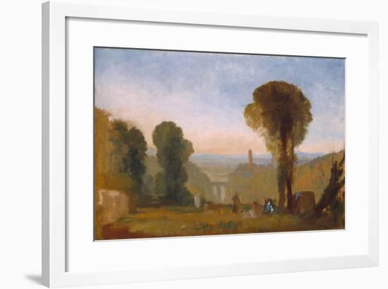 Italian Landscape with Bridge and Tower-J. M. W. Turner-Framed Giclee Print