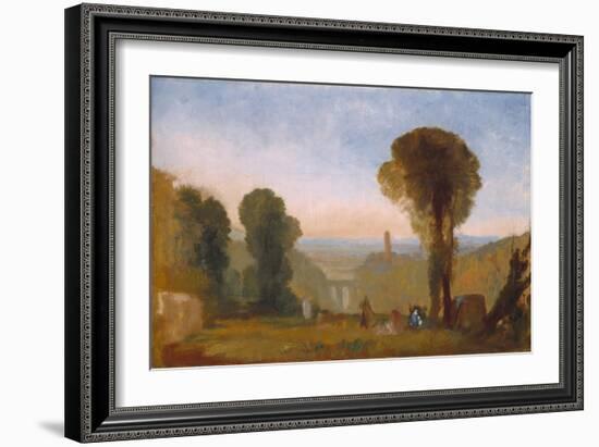 Italian Landscape with Bridge and Tower-J. M. W. Turner-Framed Giclee Print