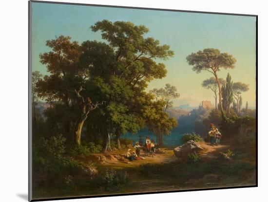 Italian Landscape with Peasants-Johannes Jakob Frey-Mounted Giclee Print