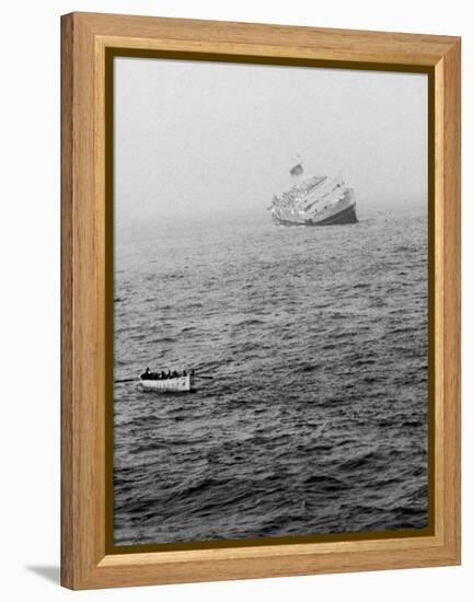 Italian Liner Andrea Doria Sinking in Atlantic after Collision with Swedish Ship Stockholm-Loomis Dean-Framed Premier Image Canvas