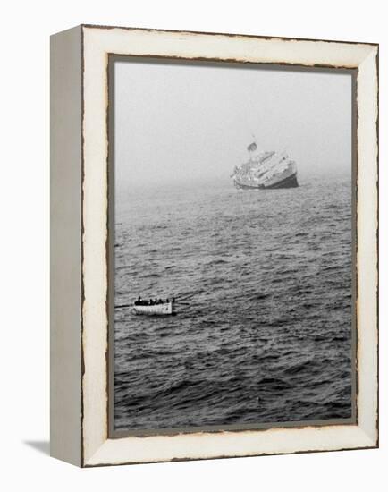 Italian Liner Andrea Doria Sinking in Atlantic after Collision with Swedish Ship Stockholm-Loomis Dean-Framed Premier Image Canvas