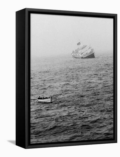 Italian Liner Andrea Doria Sinking in Atlantic after Collision with Swedish Ship Stockholm-Loomis Dean-Framed Premier Image Canvas