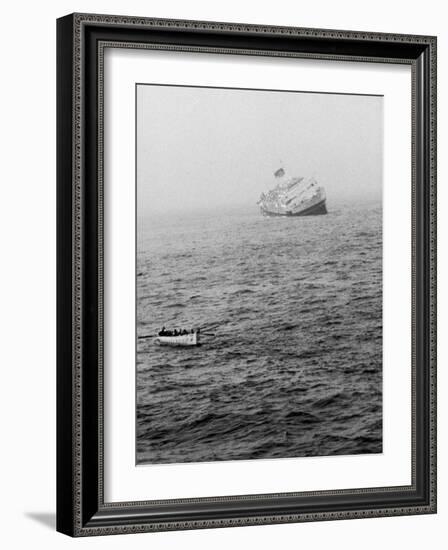 Italian Liner Andrea Doria Sinking in Atlantic after Collision with Swedish Ship Stockholm-Loomis Dean-Framed Photographic Print