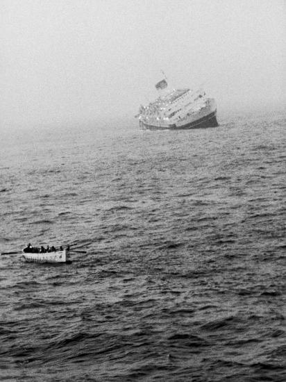 Italian Liner Andrea Doria Sinking In Atlantic After Collision With Swedish Ship Stockholm Photographic Print By Loomis Dean Art Com