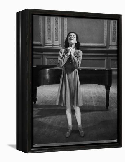 Italian Lyric Soprano Anna Maria Alberghetti Preparing for Her American Debut at Carnegie Hall-Alfred Eisenstaedt-Framed Premier Image Canvas