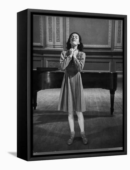 Italian Lyric Soprano Anna Maria Alberghetti Preparing for Her American Debut at Carnegie Hall-Alfred Eisenstaedt-Framed Premier Image Canvas