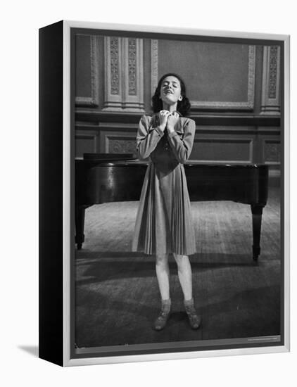 Italian Lyric Soprano Anna Maria Alberghetti Preparing for Her American Debut at Carnegie Hall-Alfred Eisenstaedt-Framed Premier Image Canvas