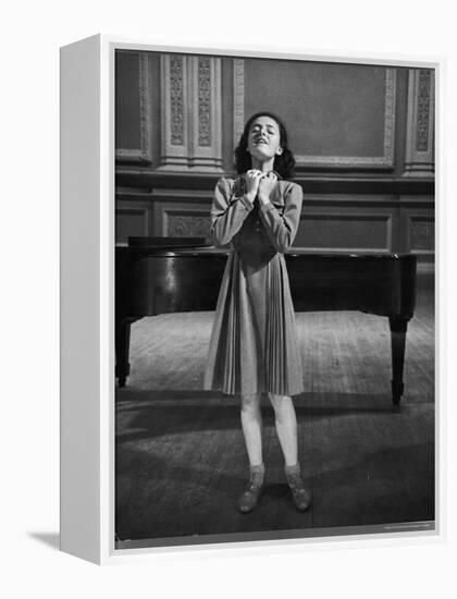 Italian Lyric Soprano Anna Maria Alberghetti Preparing for Her American Debut at Carnegie Hall-Alfred Eisenstaedt-Framed Premier Image Canvas