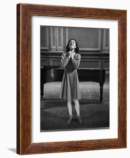 Italian Lyric Soprano Anna Maria Alberghetti Preparing for Her American Debut at Carnegie Hall-Alfred Eisenstaedt-Framed Premium Photographic Print