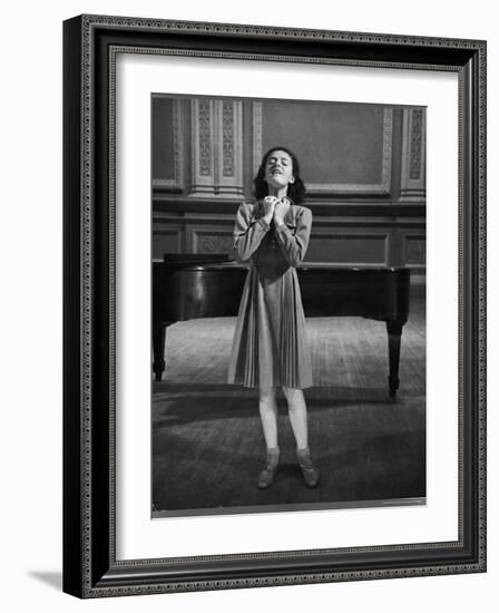 Italian Lyric Soprano Anna Maria Alberghetti Preparing for Her American Debut at Carnegie Hall-Alfred Eisenstaedt-Framed Premium Photographic Print