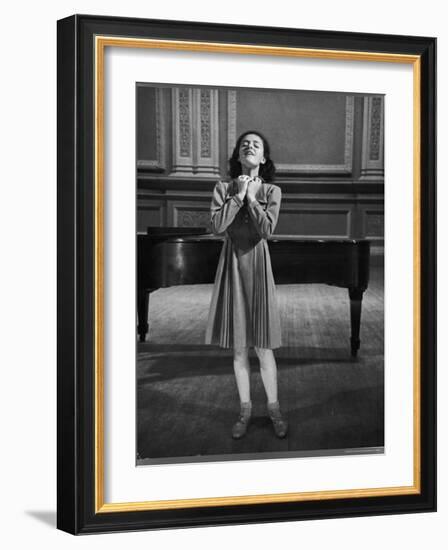 Italian Lyric Soprano Anna Maria Alberghetti Preparing for Her American Debut at Carnegie Hall-Alfred Eisenstaedt-Framed Premium Photographic Print