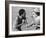 Italian Man Talking to a Woman While Enjoying a Day at the Beach-Paul Schutzer-Framed Photographic Print