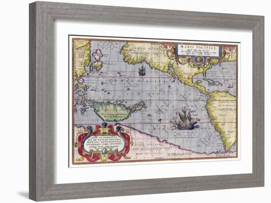 Italian Map Of The Pacific Ocean1589-Vintage Lavoie-Framed Giclee Print