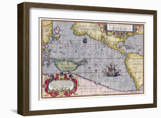 Italian Map Of The Pacific Ocean1589-Vintage Lavoie-Framed Giclee Print