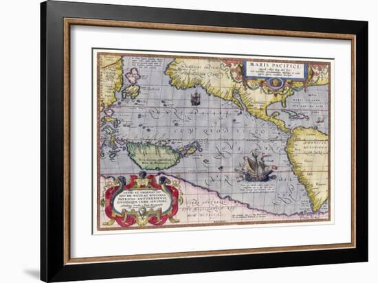 Italian Map Of The Pacific Ocean1589-Vintage Lavoie-Framed Giclee Print