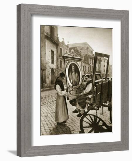 Italian Monks Remove Treasures from their Convent's Chapel for Safekeeping, 1943-4-null-Framed Giclee Print