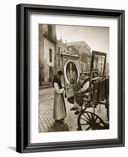 Italian Monks Remove Treasures from their Convent's Chapel for Safekeeping, 1943-4-null-Framed Giclee Print