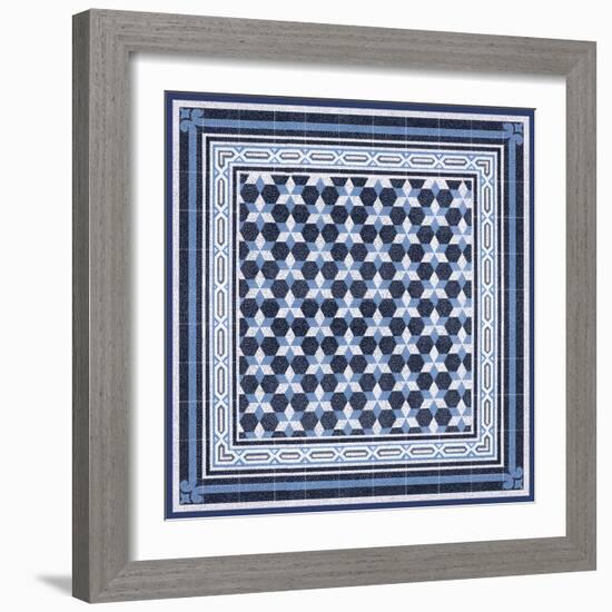 Italian Mosaic in Blue III-Vision Studio-Framed Art Print