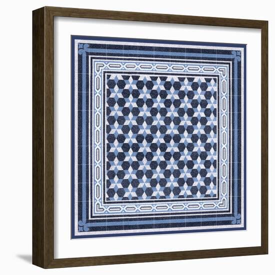 Italian Mosaic in Blue III-Vision Studio-Framed Art Print