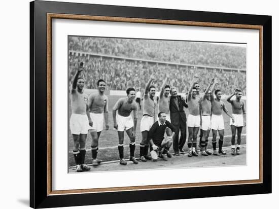 Italian National Football Team, Berlin Olympics, 1936-null-Framed Giclee Print